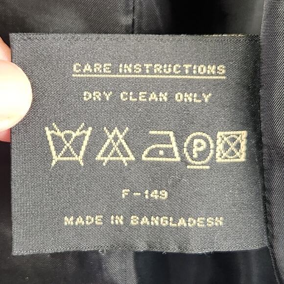 Fleet Street Wool Coat Women's SZ M Black Full Zip Hooded Pockets EUC - Picture 14 of 16